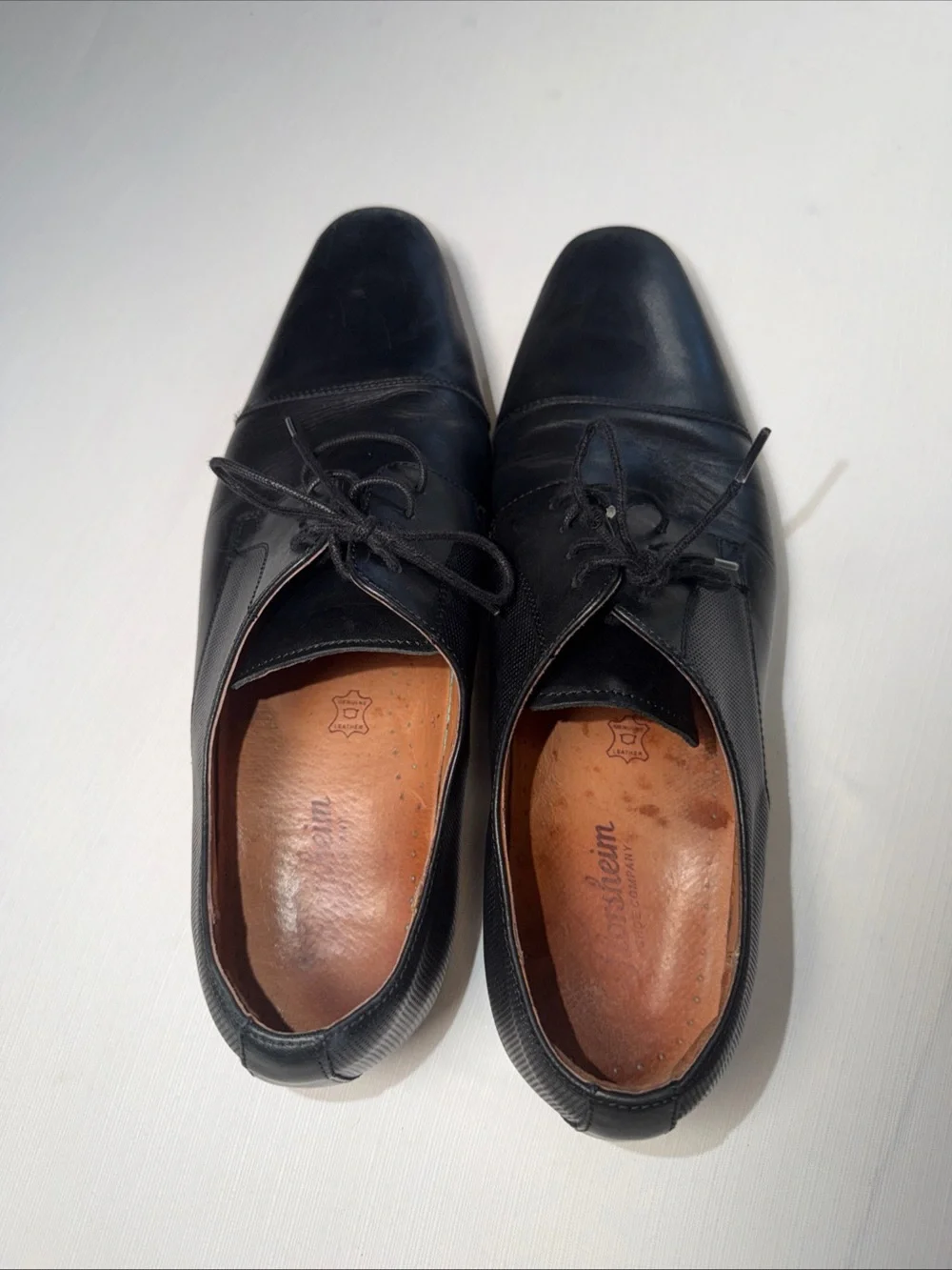 Florsheim Mens 12D Black Leather Cap Toe Oxford Dress Shoes Lace Up Classic